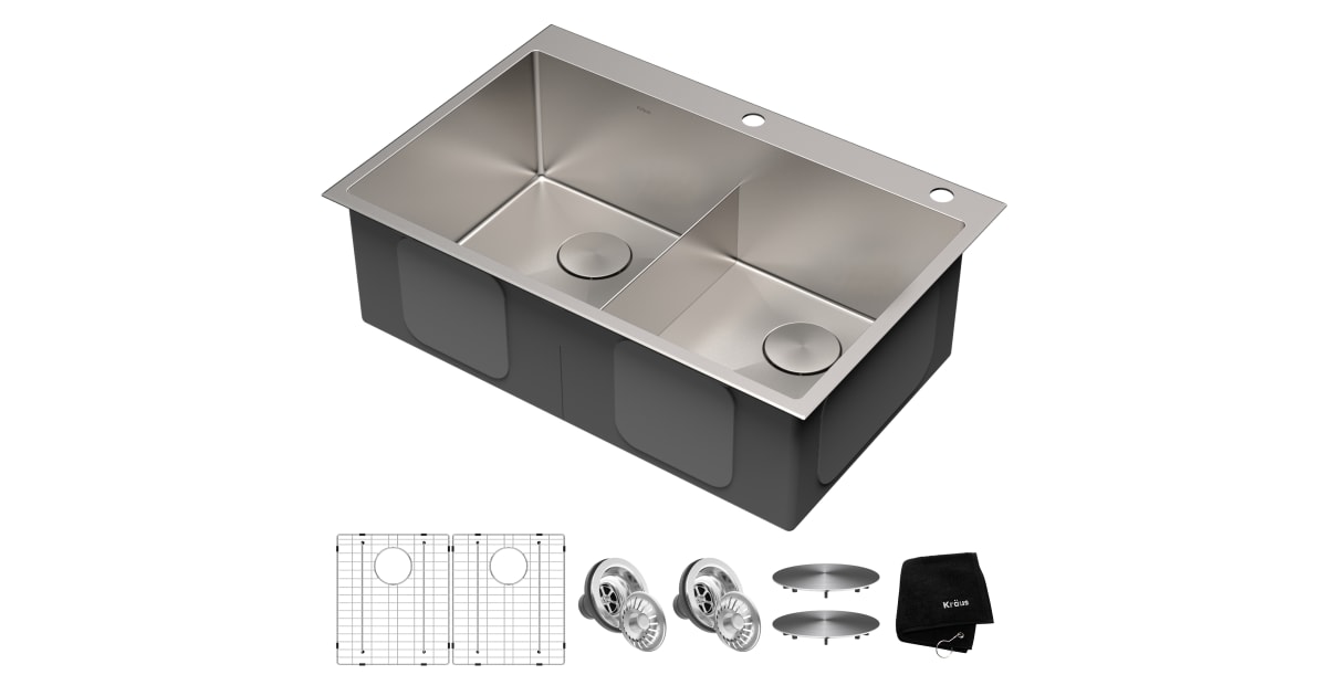 kraus khu102 33 standart pro double bowl kitchen sink