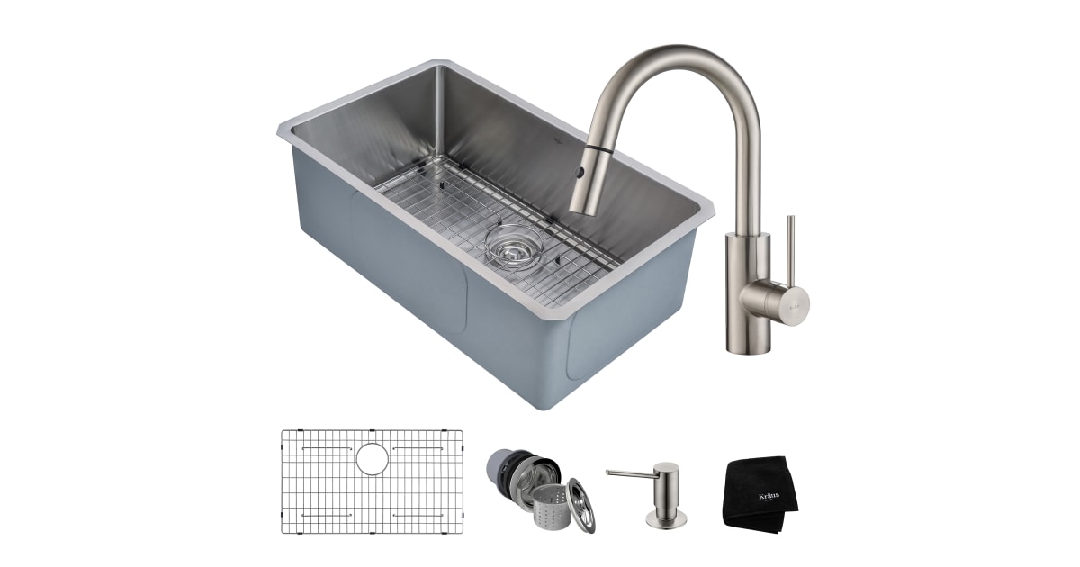 Kraus KHU10030262041SS Kitchen Sink Package 30" Single