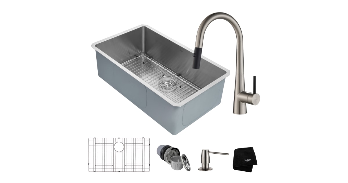 Kraus KHU10032272042SS Kitchen Sink Package 32" Single