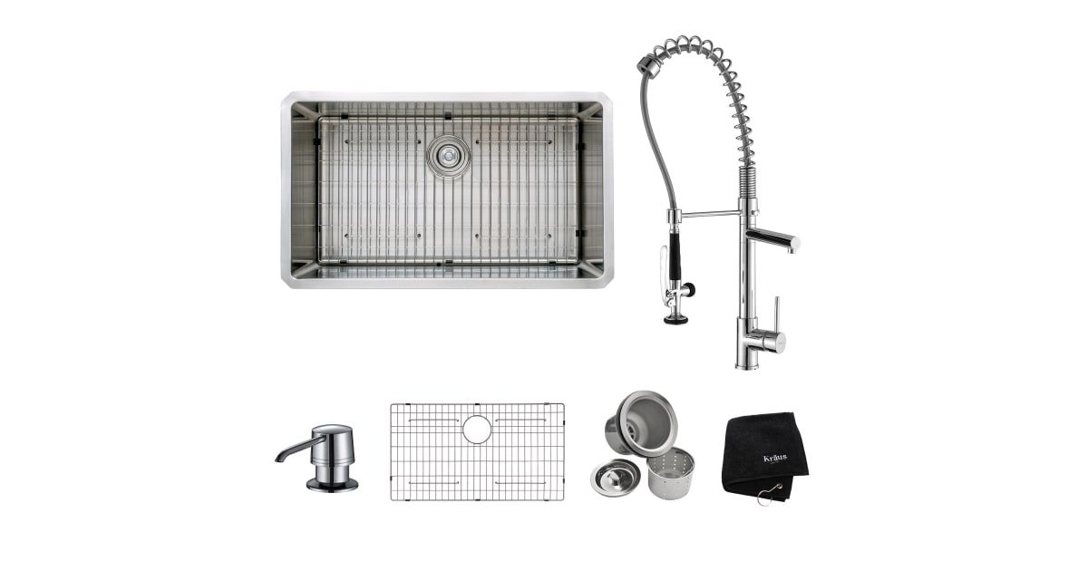 Kraus KHU10032KPF1602KSD30CH Kitchen Combo 32"