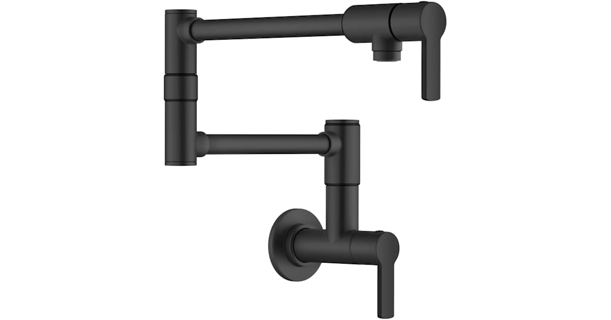 TRTMI Brass Wall Mounted Kitchen Pot Filler Faucet With Double Joint Swing Arm,Chrome