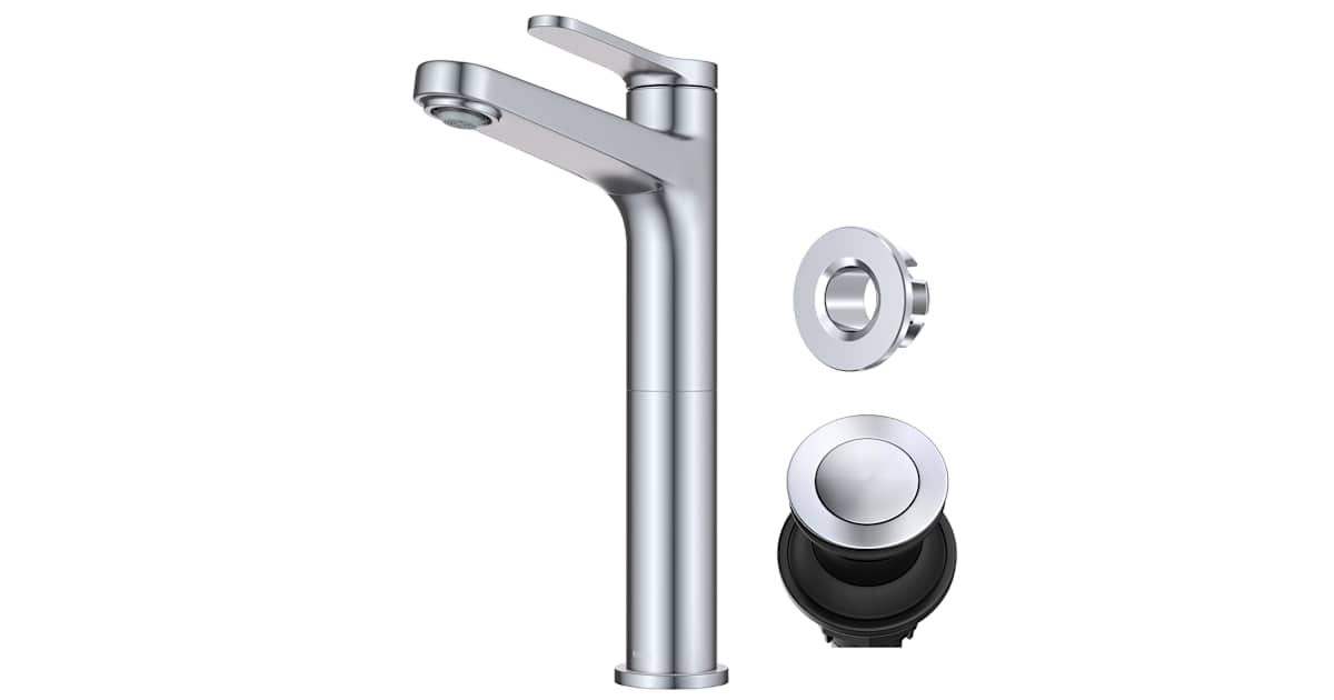 Kraus KVF-1410CH Indy 1.2 GPM Vessel Single Hole Bathroom Faucet with ...
