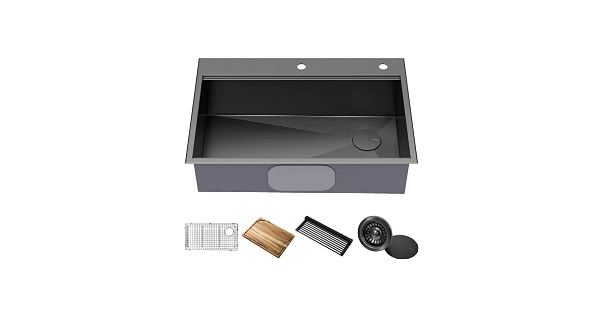 Kraus KWT31033/PGM Kore 33" Drop In Single Basin
