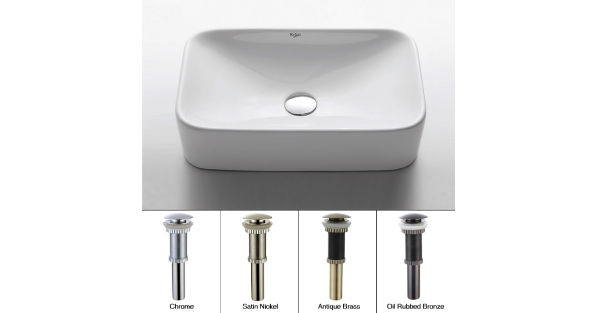 kraus viva white ceramic vessel square bathroom sink