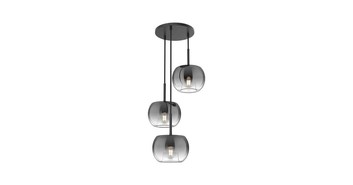 Kuzco Lighting CH57514-BK/SM Samar 3 Light Multi Light Pendant ...