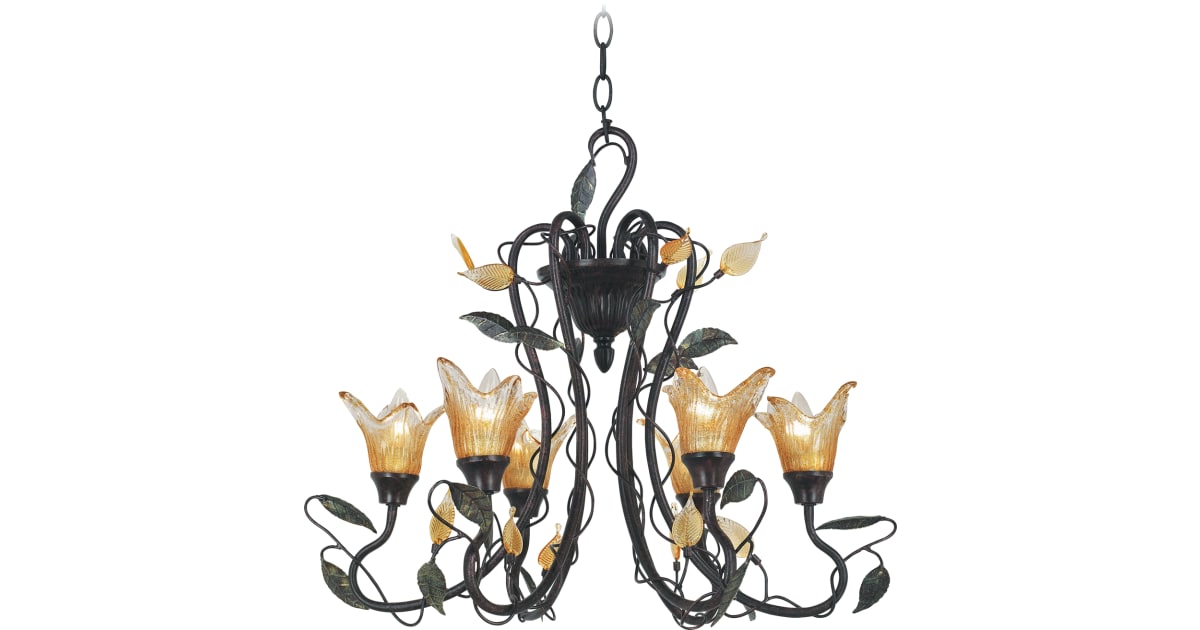 Landmark Lighting 356-DB Six Light Chandelier from the Chantilly ...