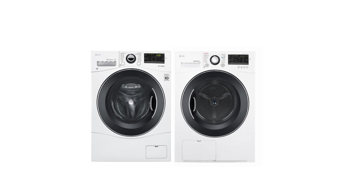 LG WM1388HWDLEC888W Compact Laundry Pair 24 Inch Wide