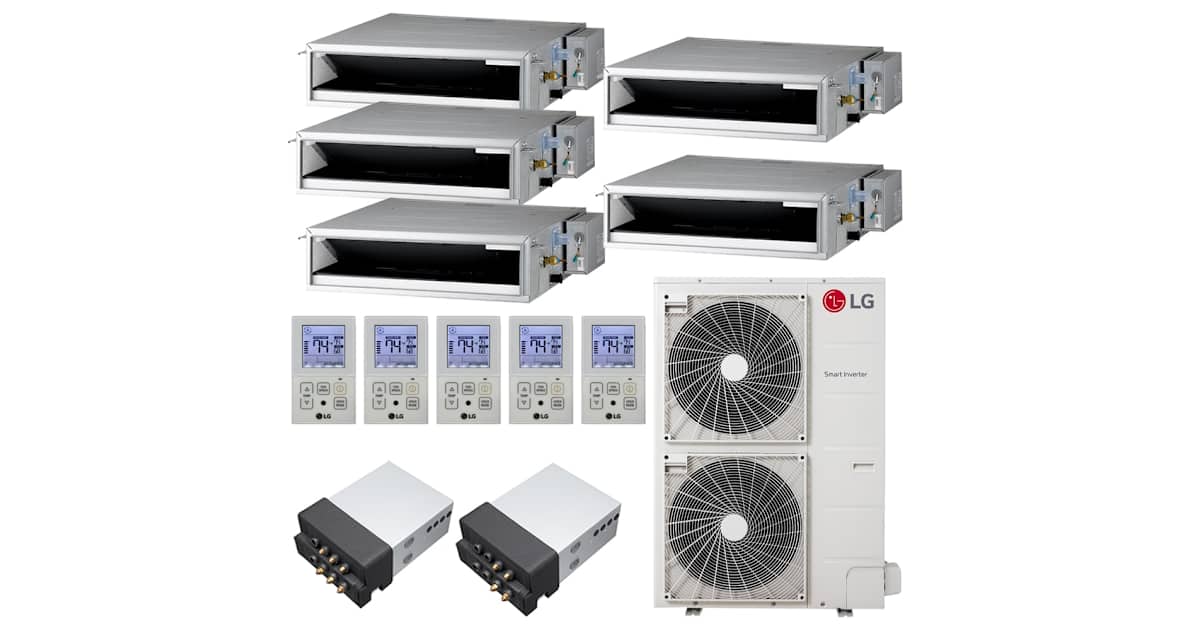 LG KUMXB601A 2-KNMKB091A 3-KNMKB121A 56K BTU Cooling 18.5 SEER2 Five ...