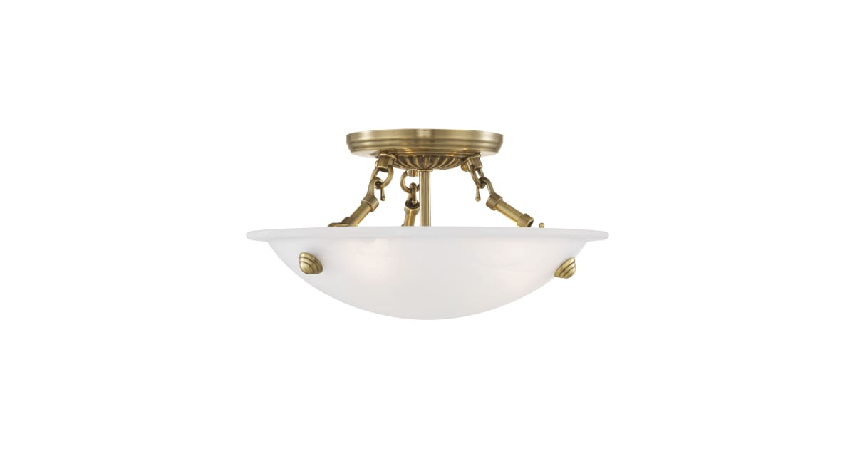 お得セット Livex Lighting 4272-01 Oasis 3 Light Semi-Flush Ceiling その他