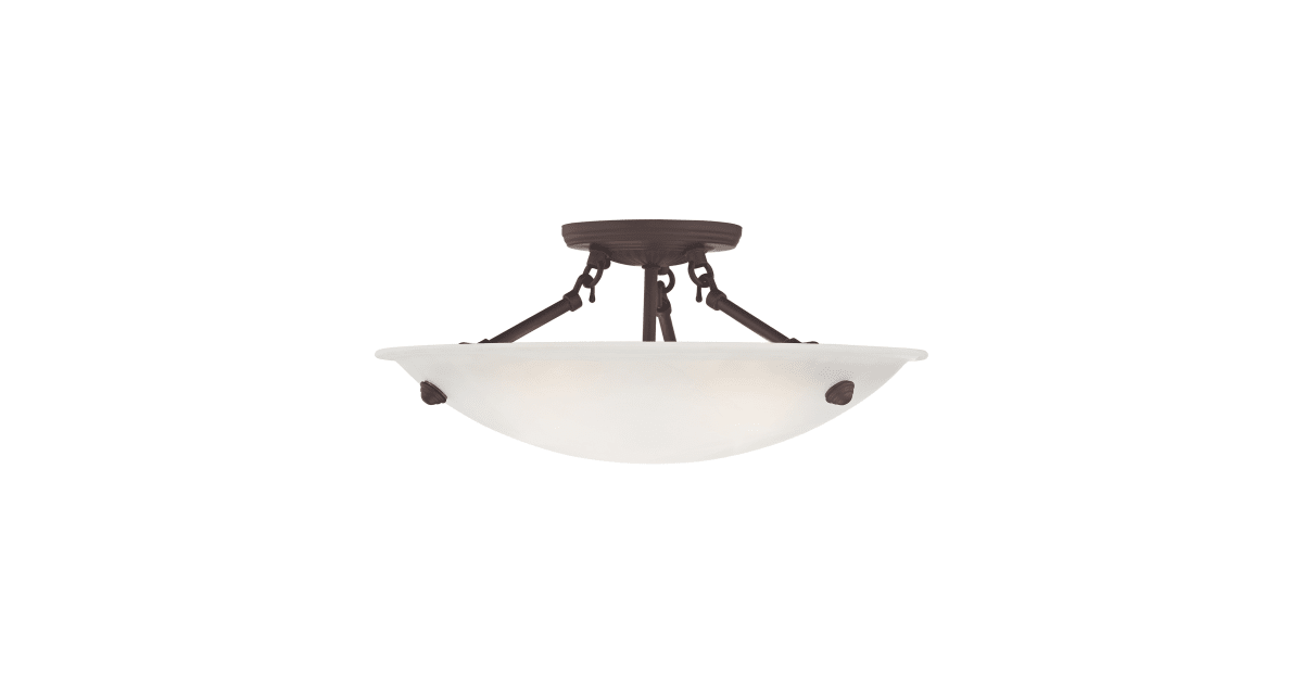 Livex Lighting 562507 Oasis 3 Light SemiFlush Ceiling