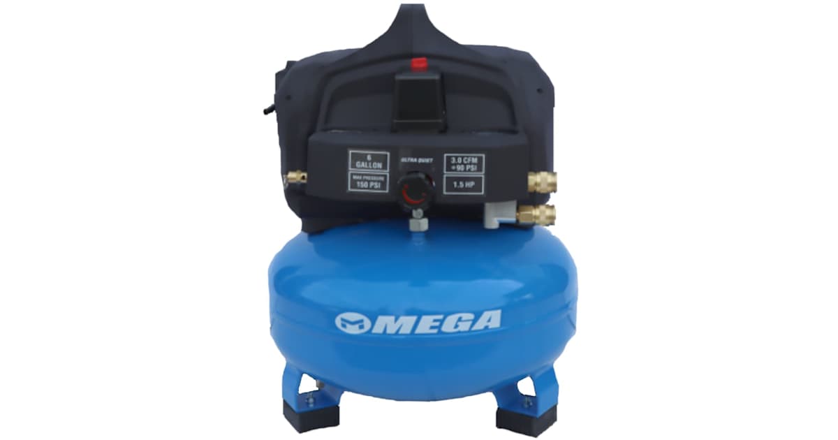 MEGA Compressor MP-1506S 1.5 HP 6 Gal 150 Max PSI Single-Stage