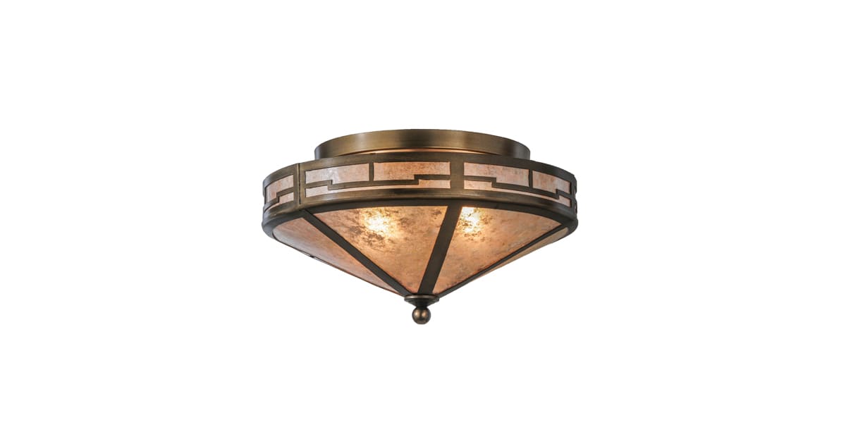 Meyda Tiffany 144088 Bungalow 2 Light 16 quot Wide Semi Flush Ceiling