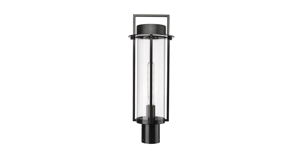 Millennium Lighting 10531-PBK Russell 22" Tall Post Light with Clear ...