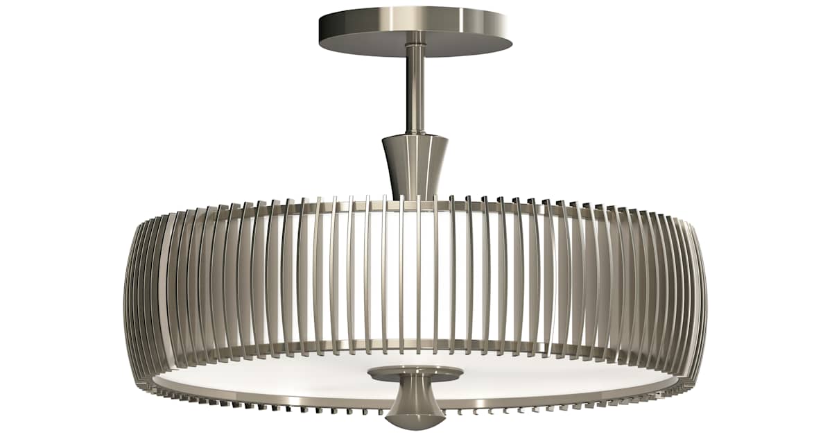 Minka Lighting P1678-084C-L Night Moves 15" Wide LED Semi-Flush Drum ...