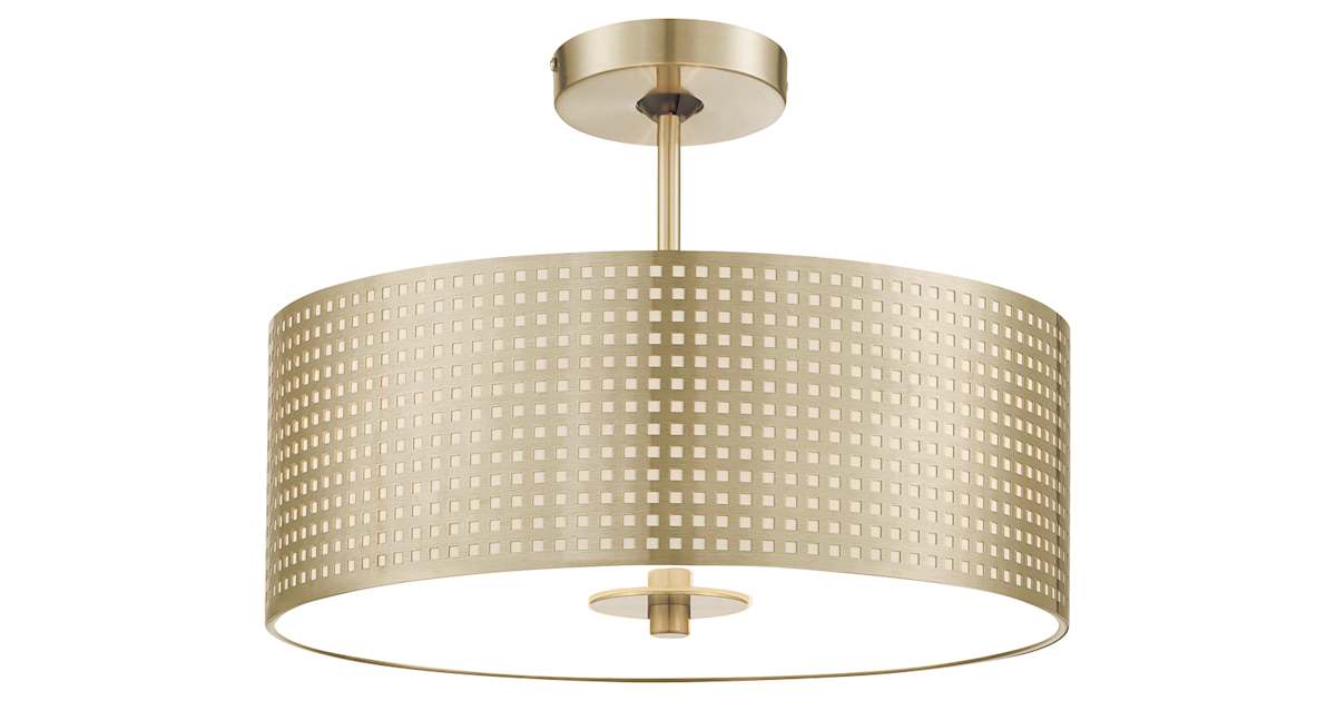 Minka Lighting P5747 695 Grid 3 Light 16" Wide Semi Flush Drum Ceiling