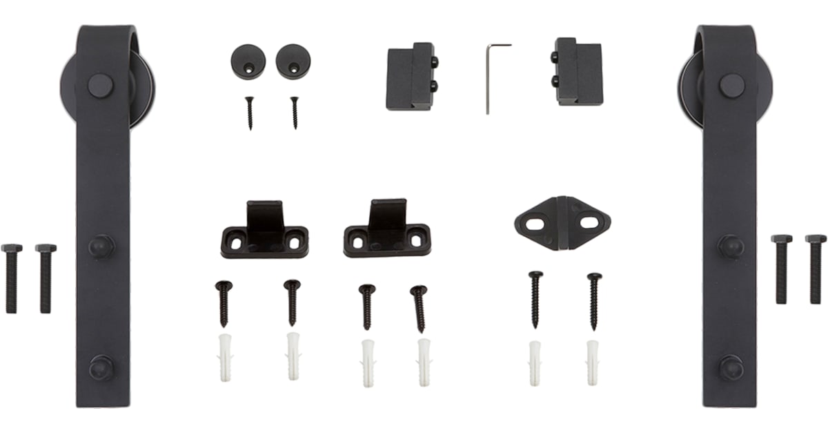 Miseno MBD0005DR2BK Bent Strap Second Barn Door Mounting