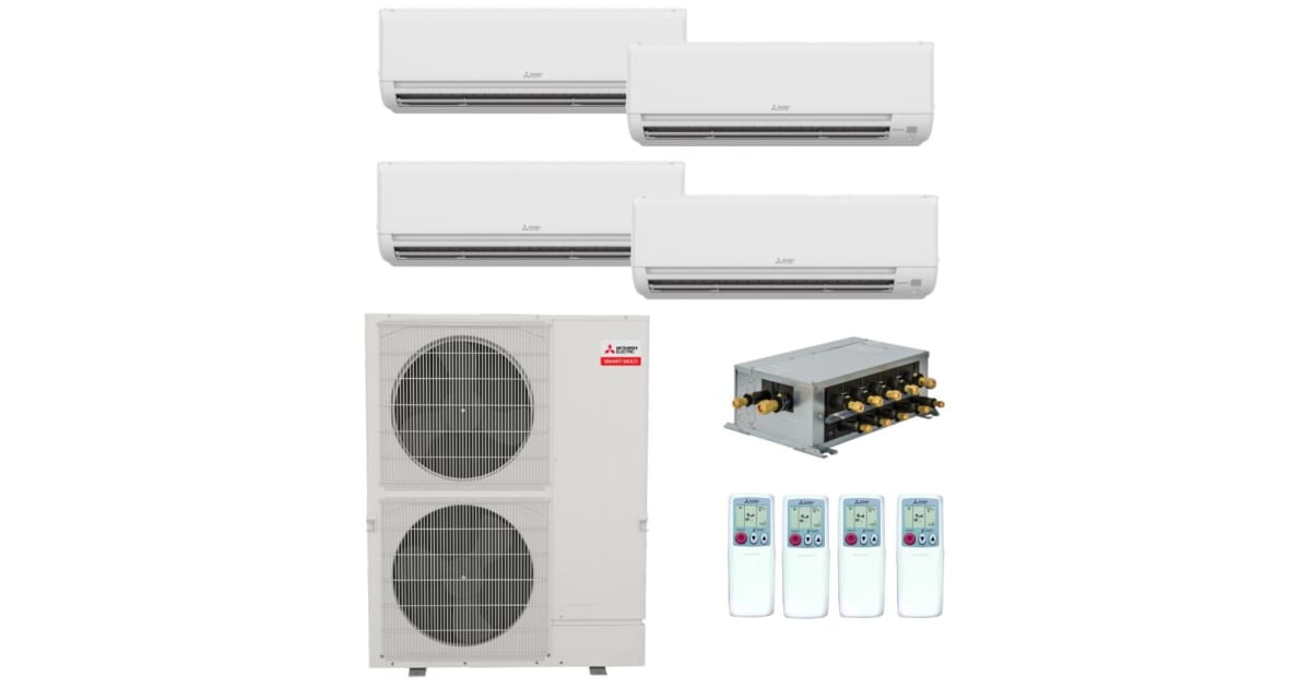 Gamst36 Split System Mitsubishi MXZ-SM36NAM 3-MSZ-GS09 MSZ-GS15 36K BTU Cooling / 42K BTU ...