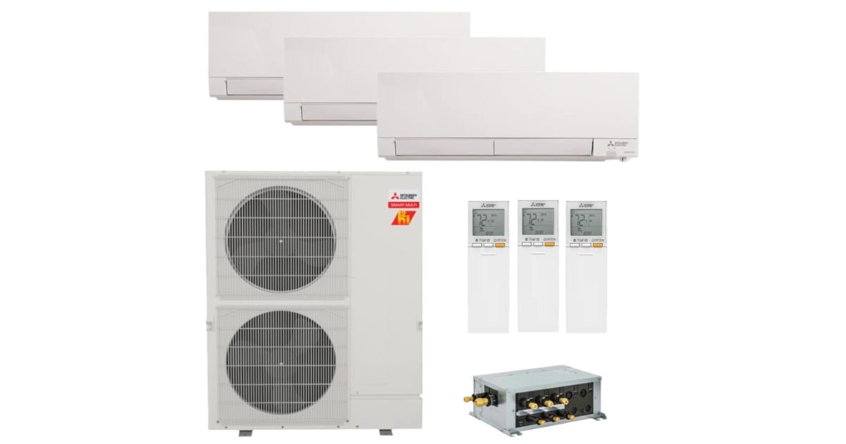 Mitsubishi MXZ-SM36NAMHZ MSZ-FS06NA 2-MSZ-FS18NA 36K BTU Cooling / 42K ...