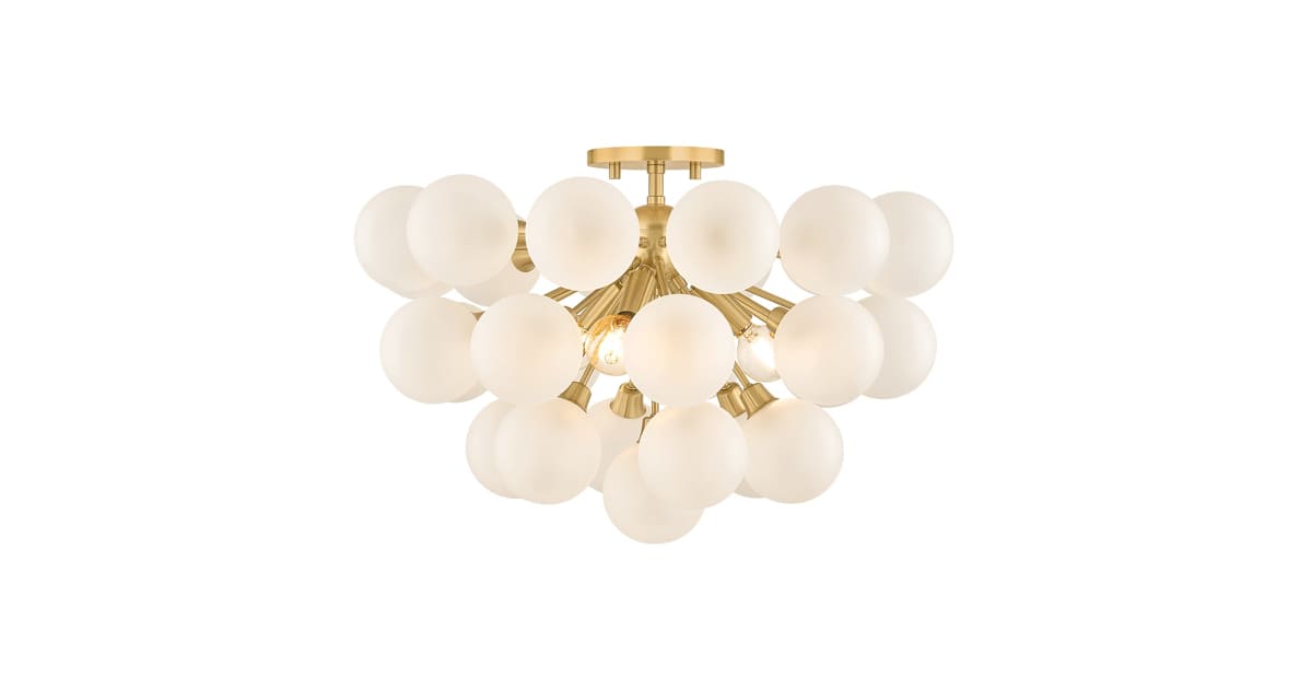 Mitzi H1087603-AGB Antoneta 3 Light 21" Wide Semi-Flush Ceiling Fixture ...