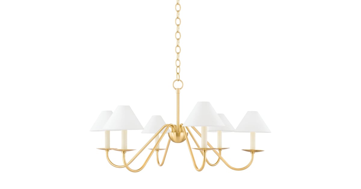 Mitzi H464806-AGB Lenore 6 Light 36" Wide Candle Style Chandelier ...