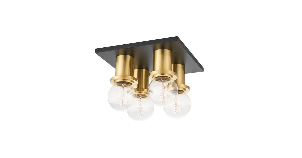Mitzi H526504-AGB/SBK Brandi 4 Light 9" Wide Semi-Flush Ceiling Fixture ...