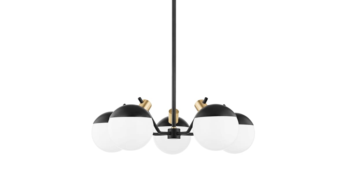 Mitzi H573805-AGB/SBK Miranda 5 Light 28" Wide LED Chandelier ...