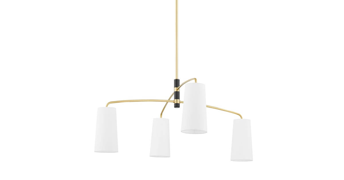 Mitzi H612804-AGB/SBK Evelyn 4 Light 45" Wide Chandelier | Ferguson Home
