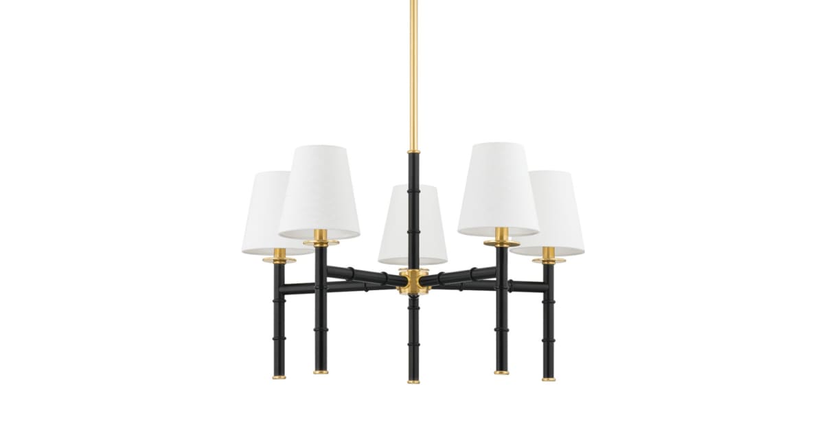 Mitzi H759805-AGB/SBK Banyan 5 Light 28" Wide Chandelier | Ferguson Home