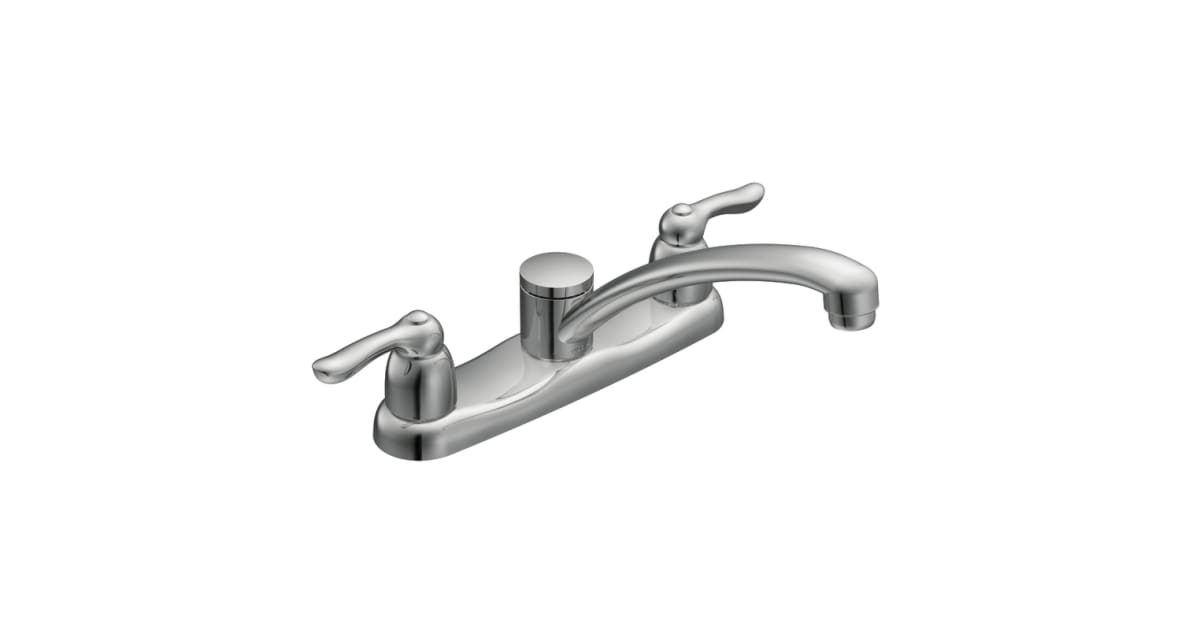 Moen 7906 Chateau Double Handle Kitchen Faucet with Metal | Build.com