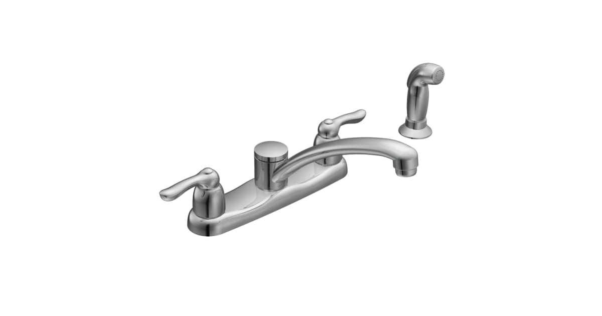 Moen 7907 Chateau Double Handle Kitchen Faucet with Metal