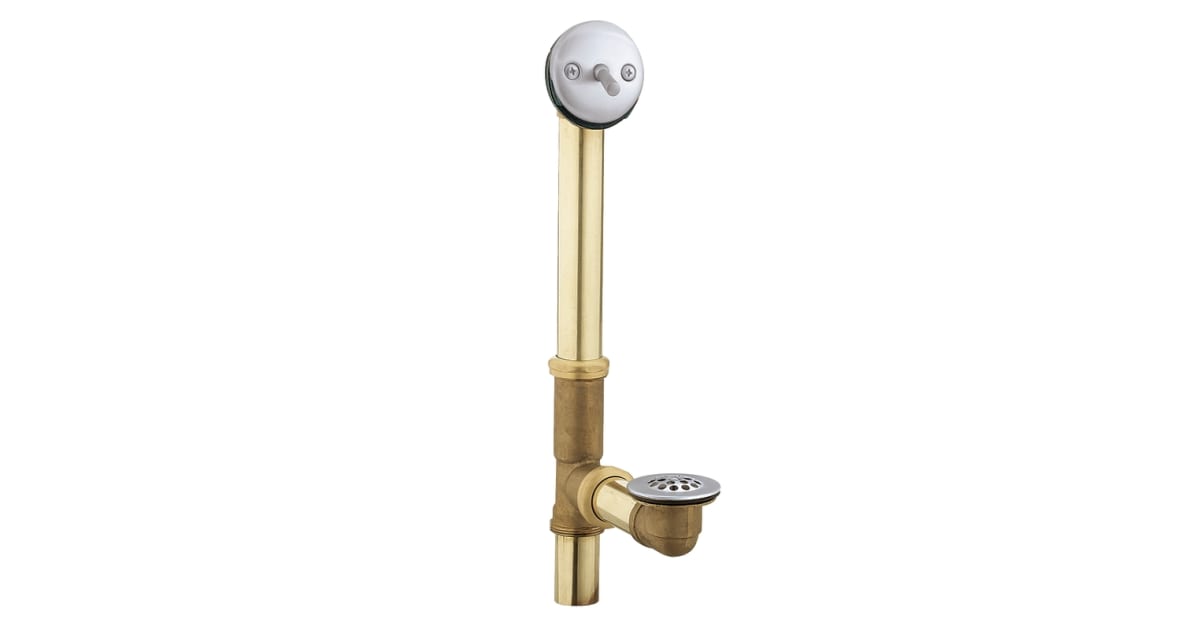 Moen 90410BC Tub Drain with Brass Tubing and Trip Lever