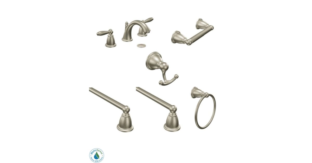Moen Brantford Faucet and Accessory Bundle 4BN w