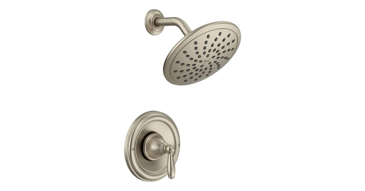 Moen Brantford Trim Kit T2252EPBN – Shower-Only System With 8" Rainshower Head, Brushed Nickel (Valve Sold Separately)