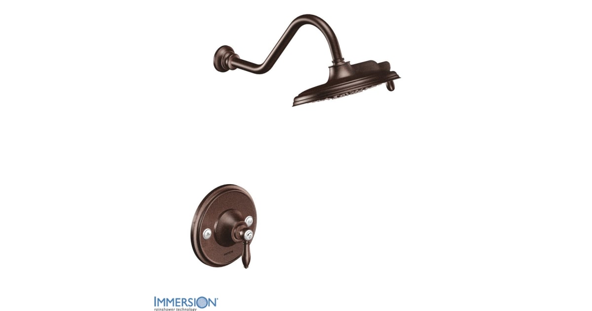 Moen Weymouth Posi-Temp Wannen-/Duscharmatur – Silber, Modell T986, Mit 2 Griffen, Für Badewanne & Dusche