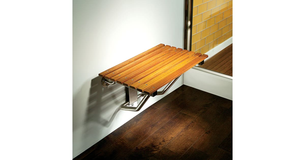 MTI Baths TK SSEAT2215HP Teak Accessories Series 22 Wall Build