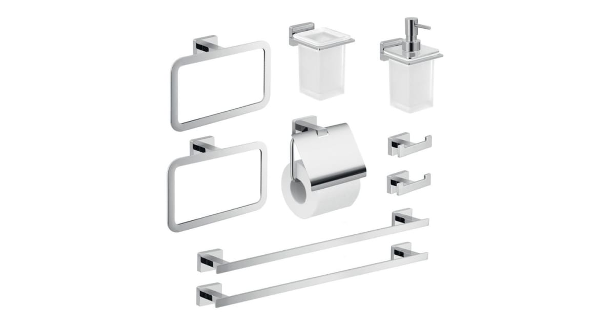 Design House 188508 Savannah 4 - Piece Bathroom Hardware Set Finish: Polished Chrome/White