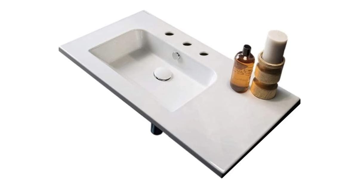 nameeks scarabeo white rectangular bathroom sink with overflow