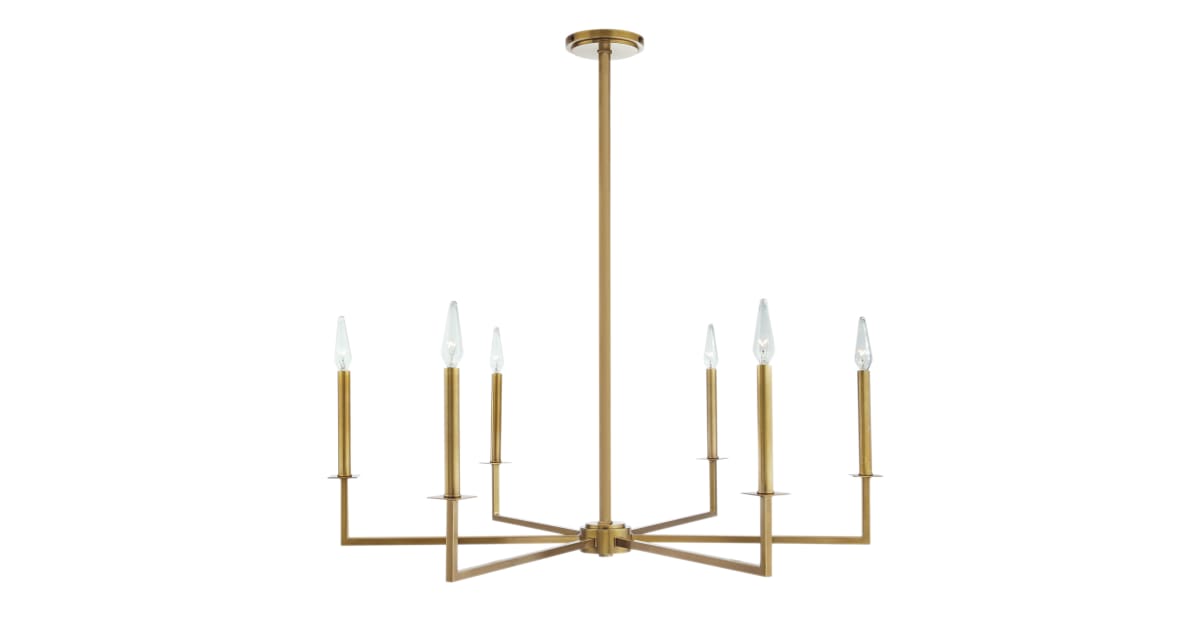 Norwell Lighting 6521AGCA Ray 6 Light 37" Wide Candle