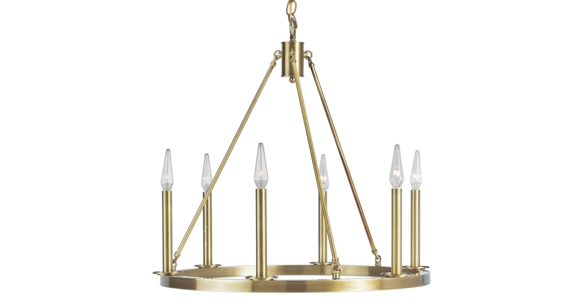 Norwell Lighting 6525AGNG Martin 6 Light 24" Wide Candle