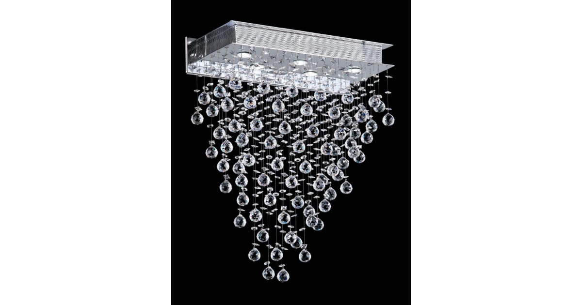 Nulco 243RE2491AG Crystal Five Light Down Lighting Wall Sconce from