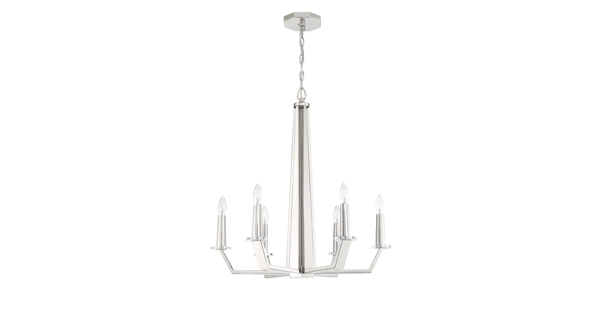 Park Harbor PHHL6426PN Cuthbert 6 Light 25-5/8" Wide Chandelier ...