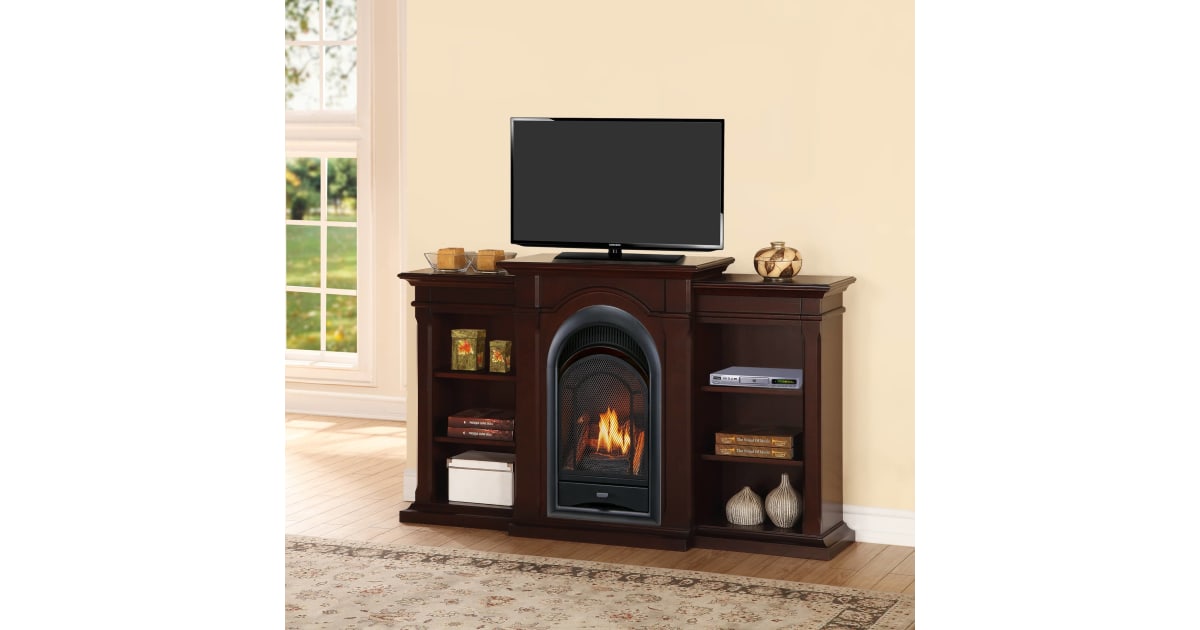 Vent free gas fireplace entertainment center discount