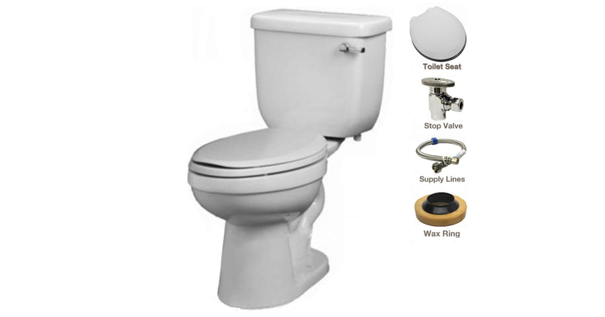 PROFLO PF1403TWH/PF5112RMWH TwoPiece ADA Height Toilet