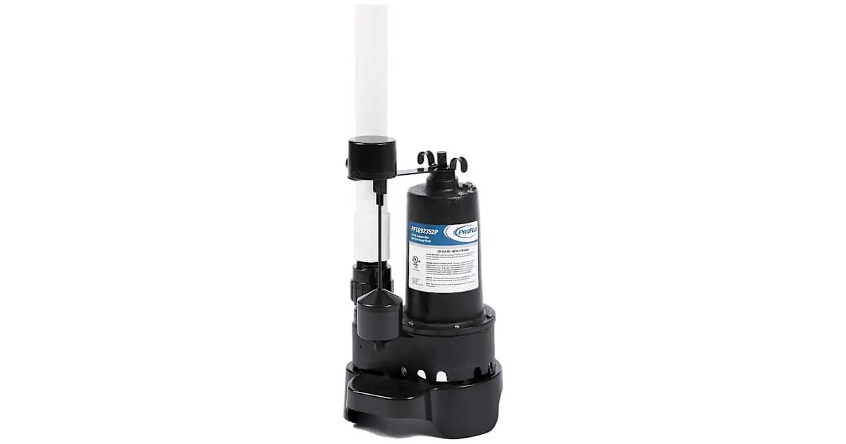 PROFLO PFTG92352P 1/3 HP Cast Iron Submersible Sump Package (PVC) with ...