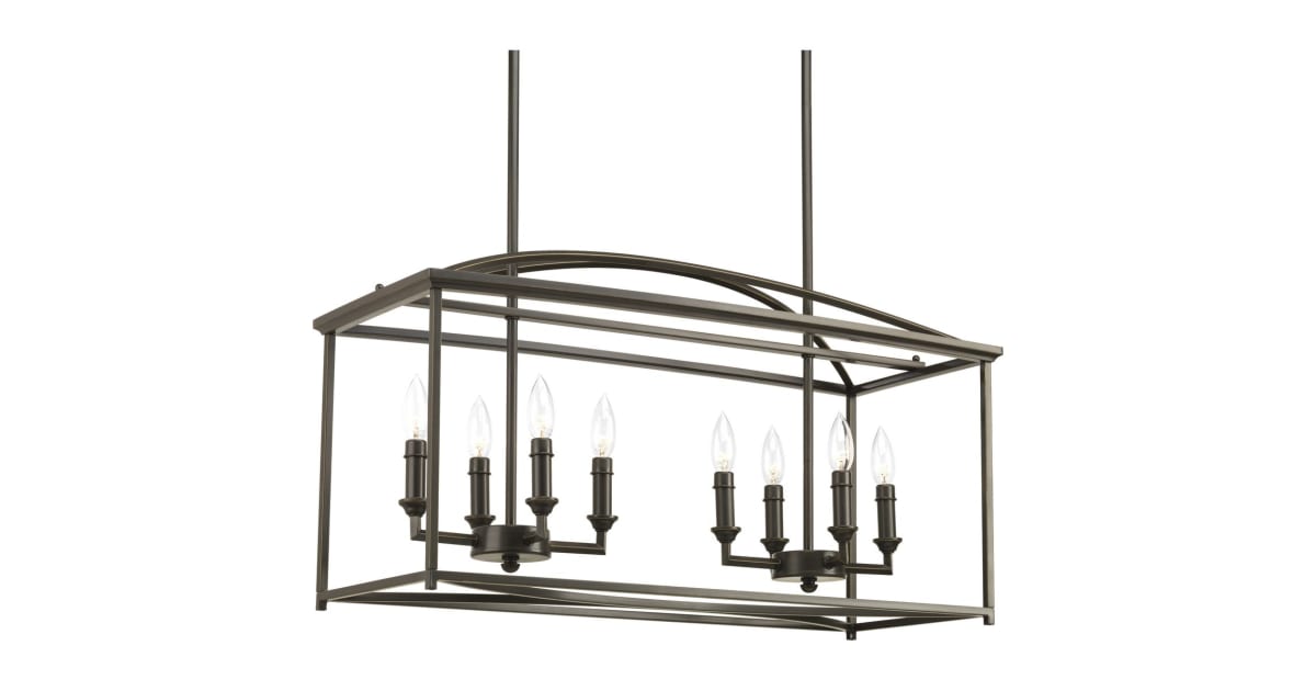 Piedmont Collection 8-Light Farmhouse Chandelier Light Burnished Silver 