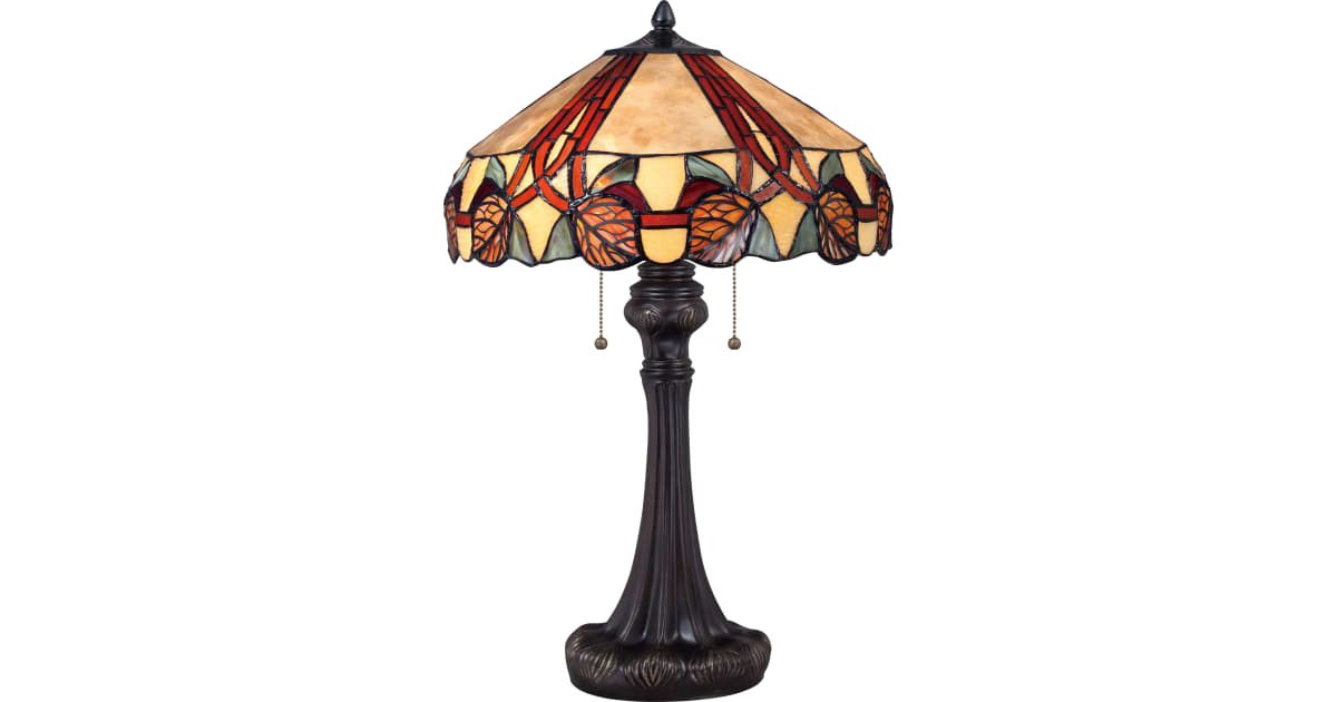 Quoizel TF1568TIB Tiffany 2 Light 24" Tall Table Lamp with Tiffany ...