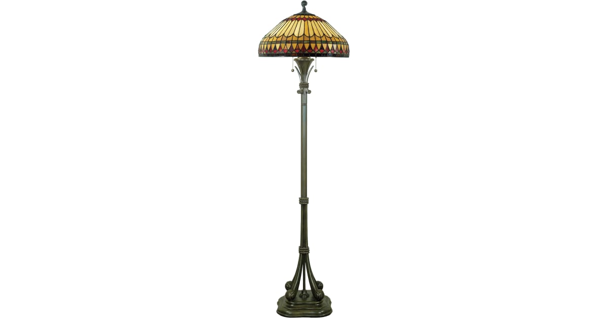 Quoizel TF9320BB Tiffany 2 Light 60" Tall Floor Lamp with Tiffany Glass Shade | Build.com