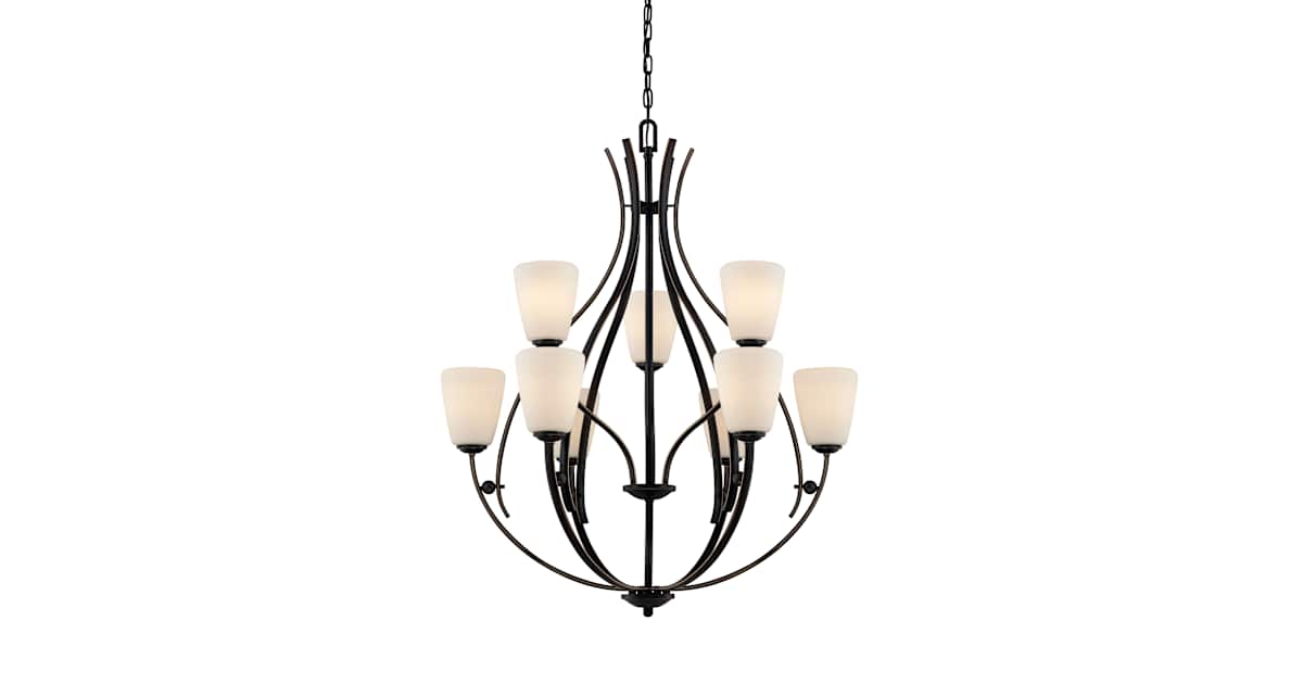 Quoizel CY5009PN 9 Light Up Lighting Chandelier from the Chantilly ...