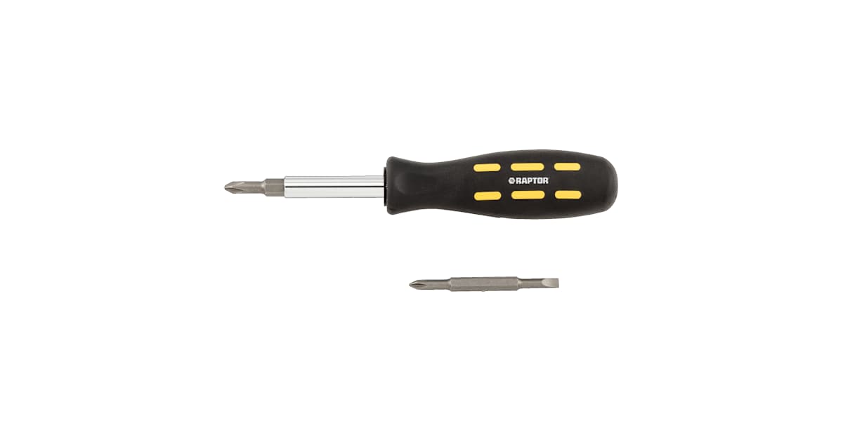 Tri Raptor Tool Raptor Tools RAP16012 6 in 1 Screwdriver with Phillips, Flat Head, Nut ...