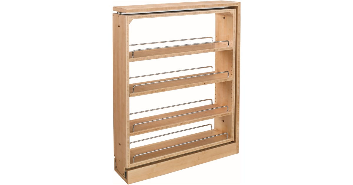 Wood Base Organizer 6 inch/4-Tier Pull-Out Shelf, 448-BC-6C